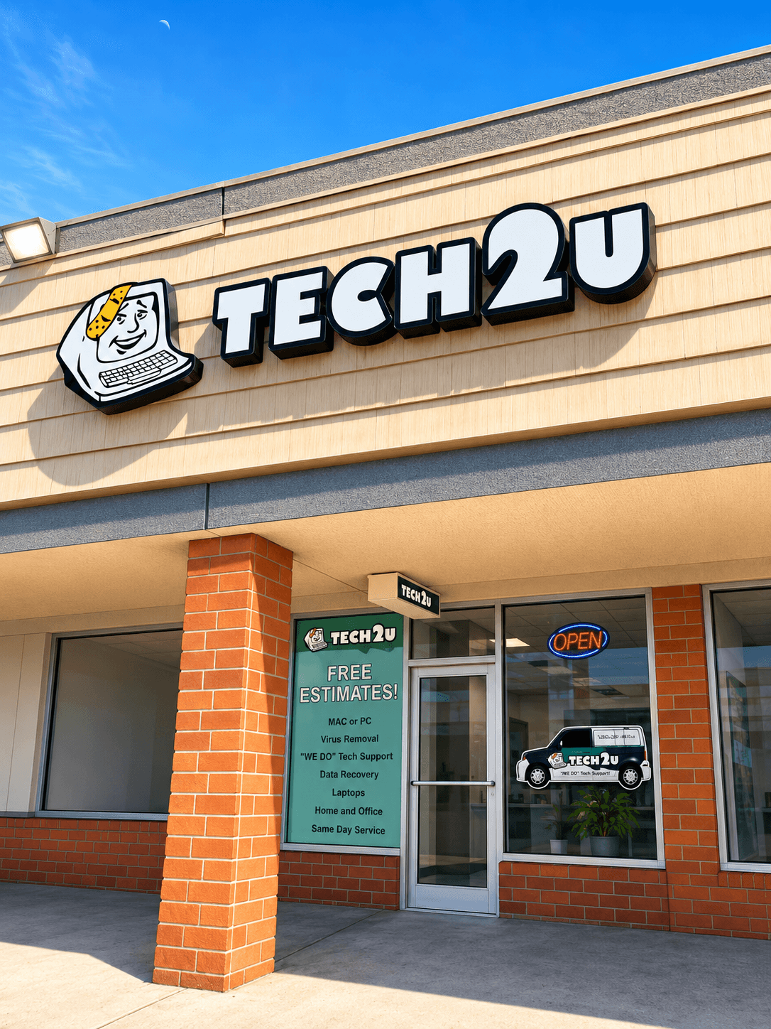 Tech 2U in-shop computer repair storefront