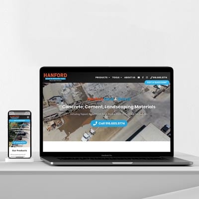 Hanford Sand and Gravel New 2019 Responsive Website Design